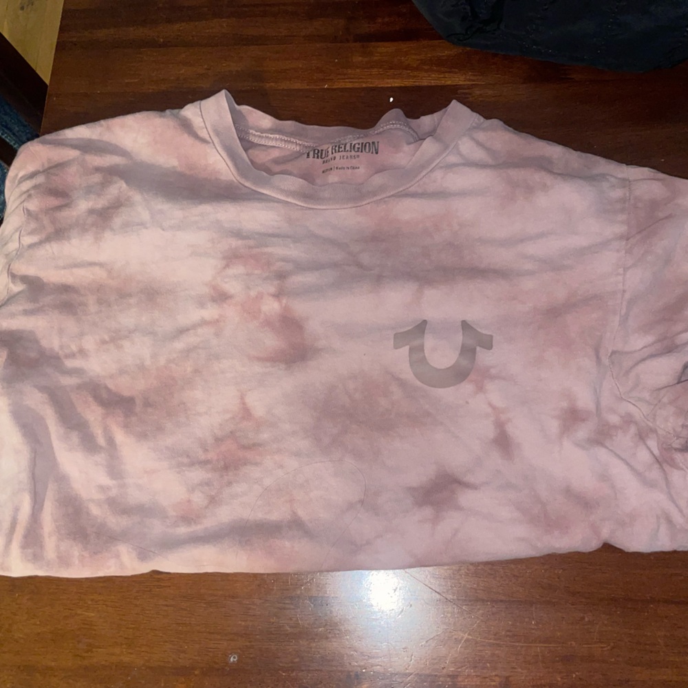 True Religion Pink Tie-Dye Short Sleeve Tee
